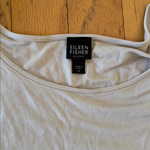 Eileen Fisher | Light Gray/Taupe Silk Sleeveless Tank Top | size 1X - Picture 2 of 4